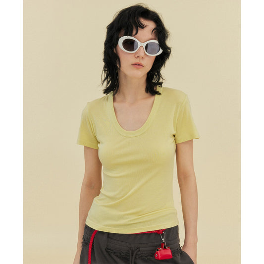 Tencel Slim-fit Small Bottom Shirt Short Sleeve T-Shirt