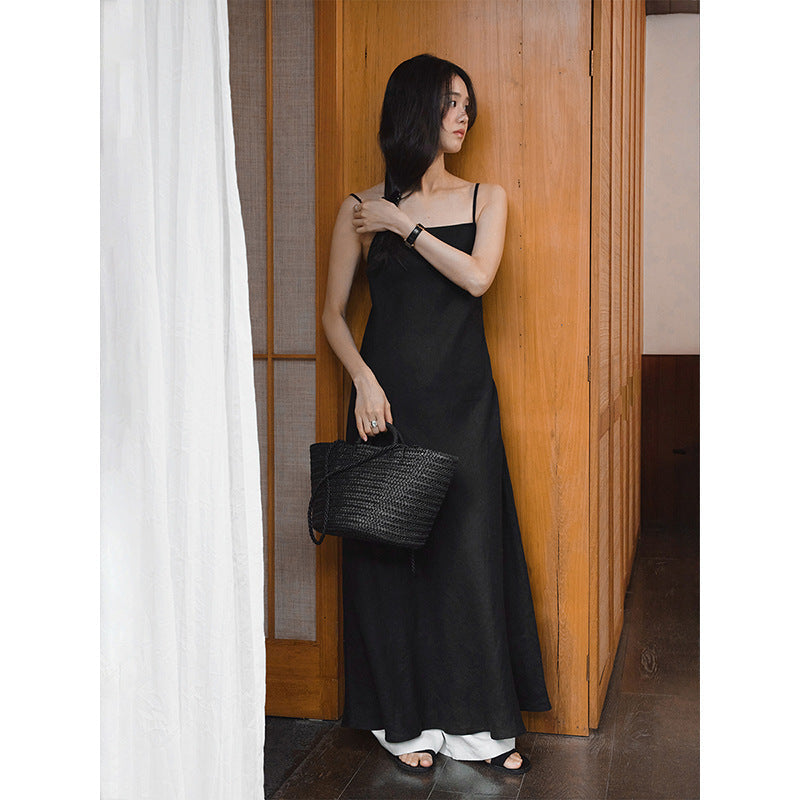 100% linen light luxury dress