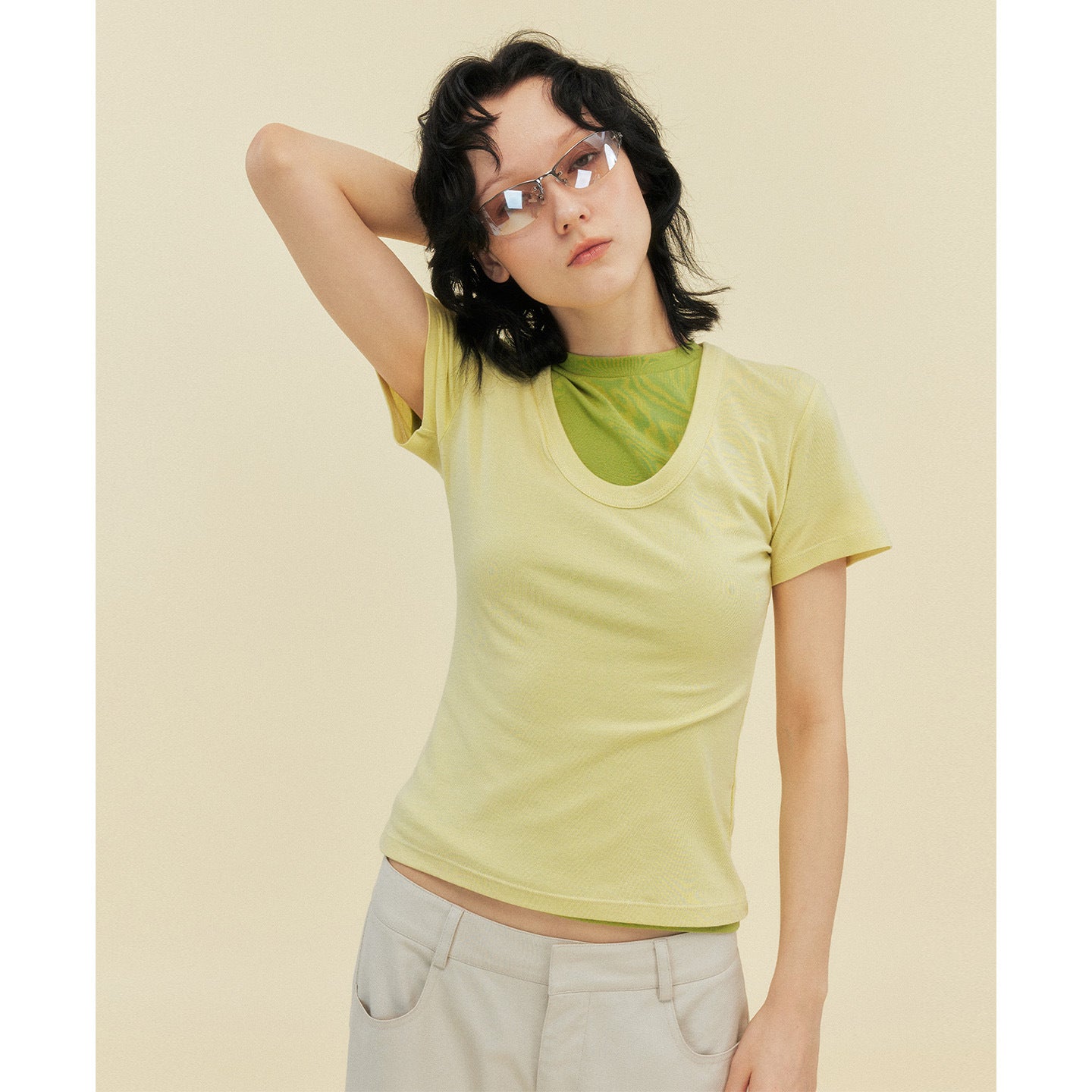 Tencel Slim-fit Small Bottom Shirt Short Sleeve T-Shirt