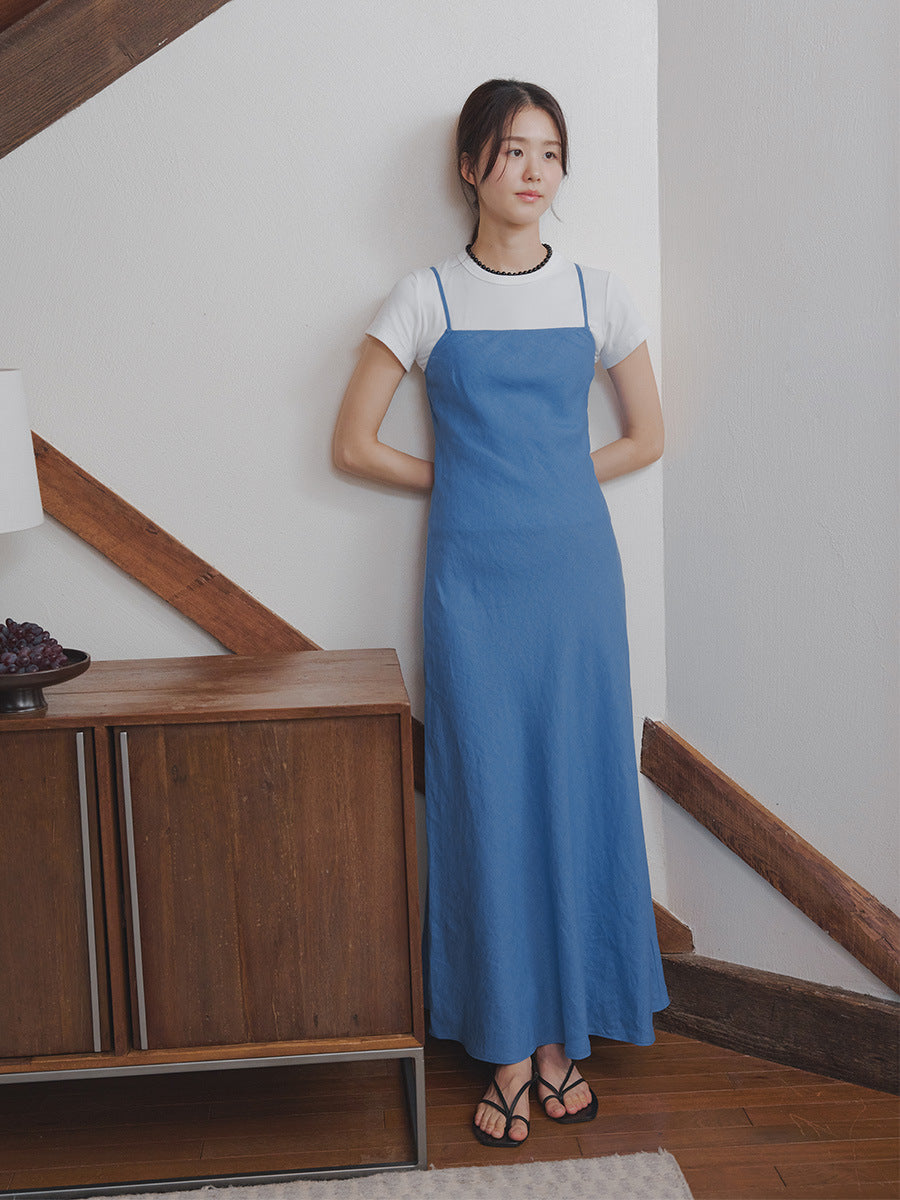 100% linen light luxury dress