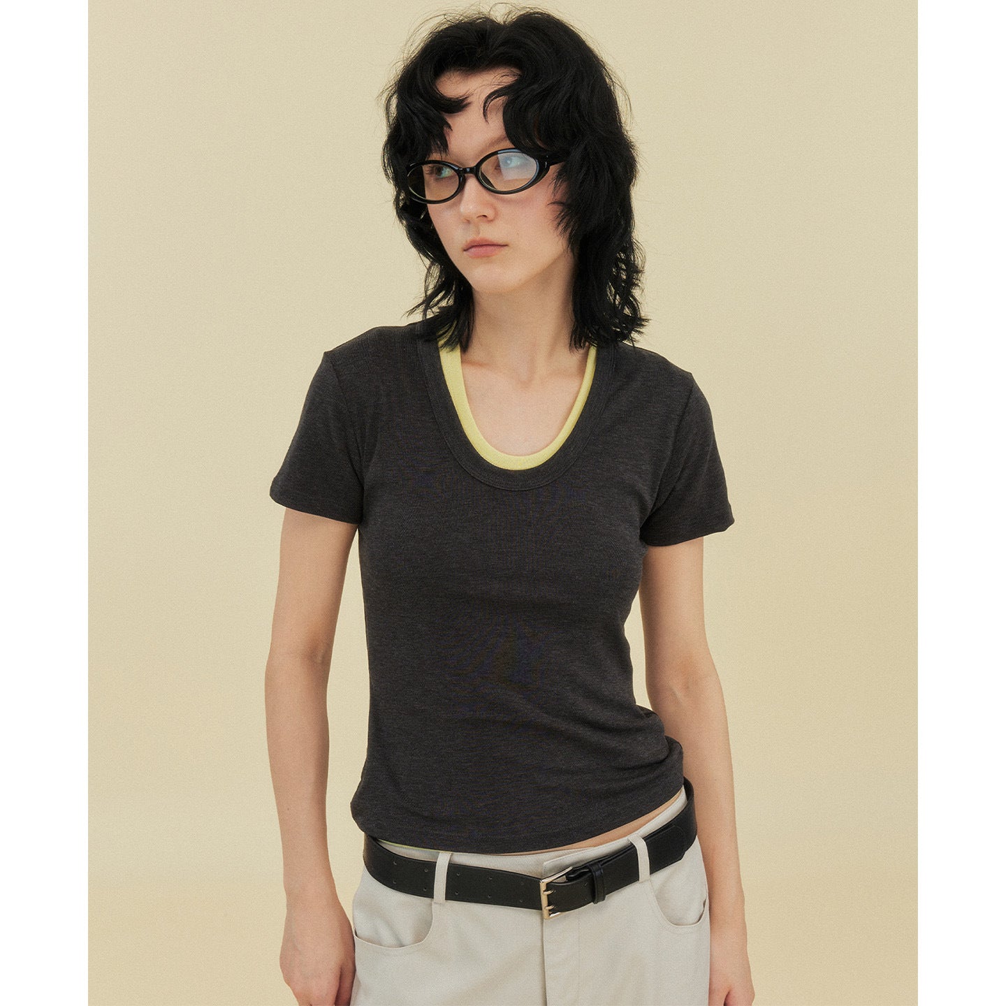 Tencel Slim-fit Small Bottom Shirt Short Sleeve T-Shirt
