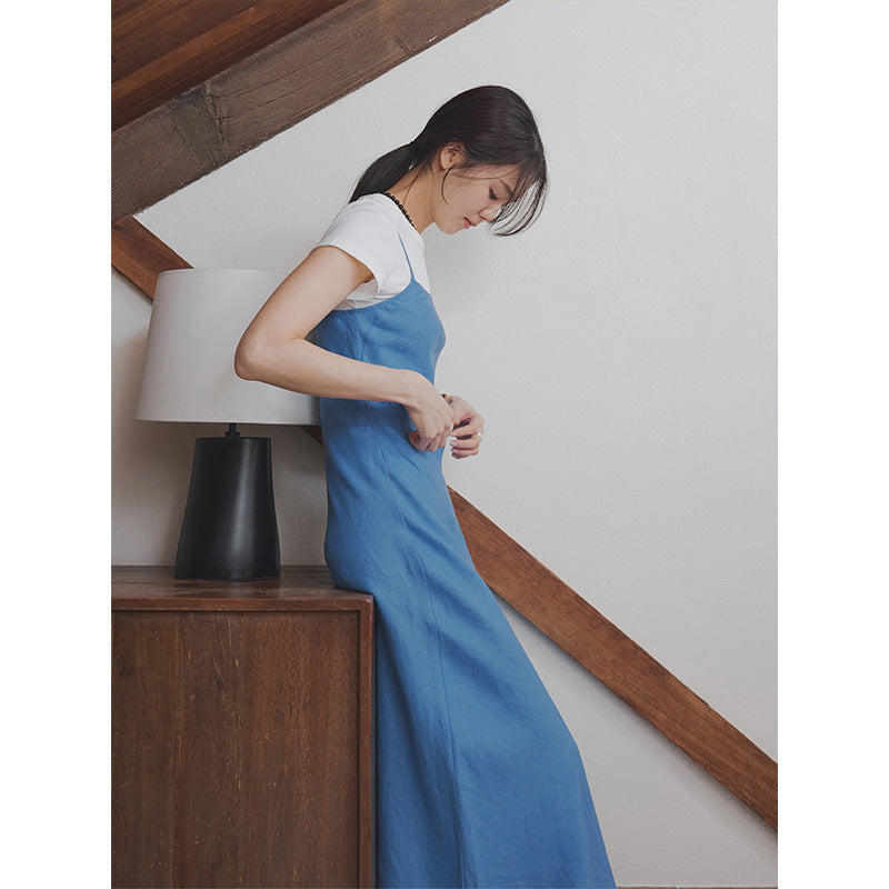 100% linen light luxury dress