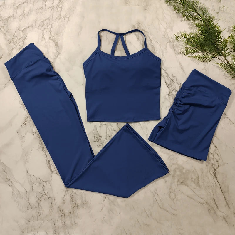 2 Piece Yoga Clothes Women's Tracksuit Athletic Wear Pilates Fitness Suit Gym Workout Sets Push Up Sports Bra Leggings Suit