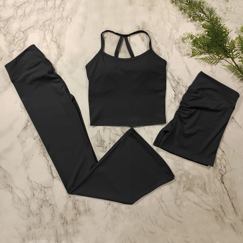 2 Piece Yoga Clothes Women's Tracksuit Athletic Wear Pilates Fitness Suit Gym Workout Sets Push Up Sports Bra Leggings Suit