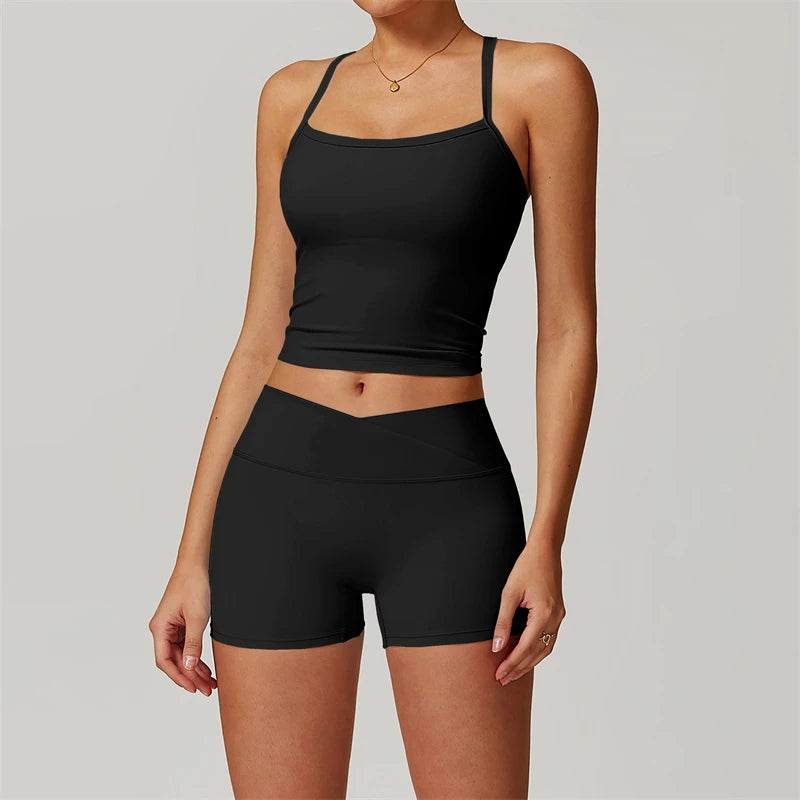 2 Piece Yoga Clothes Women's Tracksuit Athletic Wear Pilates Fitness Suit Gym Workout Sets Push Up Sports Bra Leggings Suit